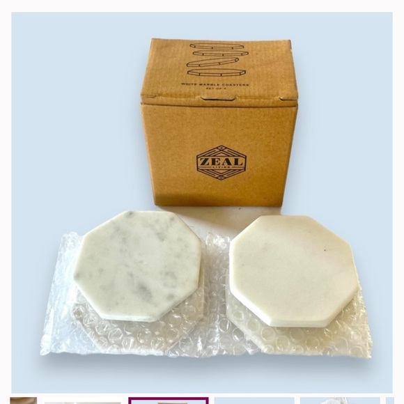 ZEAL WHITE MARBLE COASTERS - Picture 6 of 10